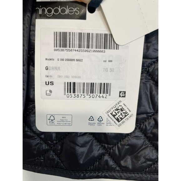 Moncler $760 Black Quilted Mini Skirt Adjustable Skirt NWT Size 44 - Picture 9 of 12